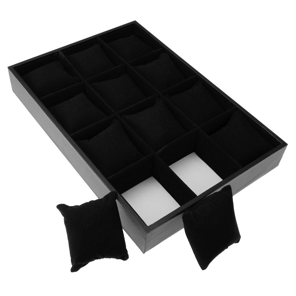 Jewelry Or Watches - Black and Wood Watch Organizer Box