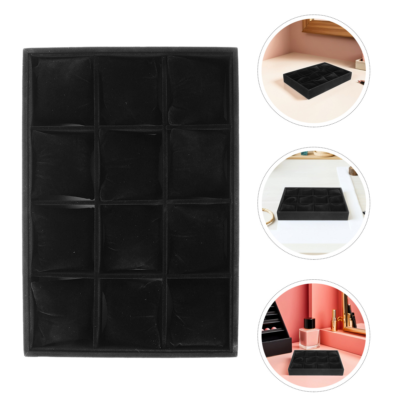 Jewelry Bracelet Watches - 2Pcs Black Jewelry Organizer Tray 12