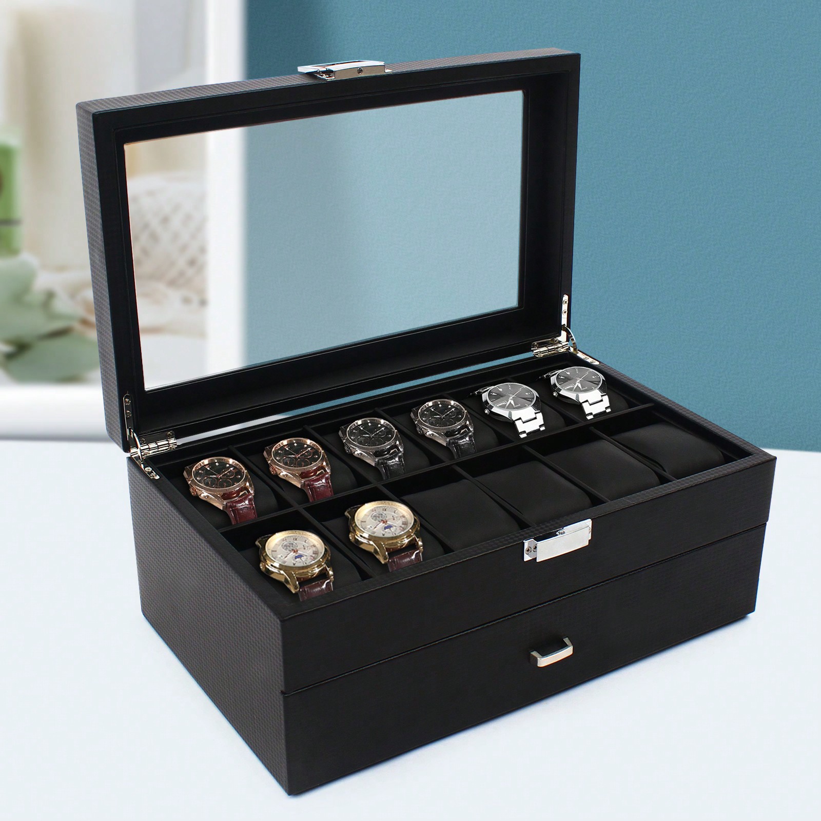 Jewelry Watches For Men - 24 Slot Men Watch Display Case