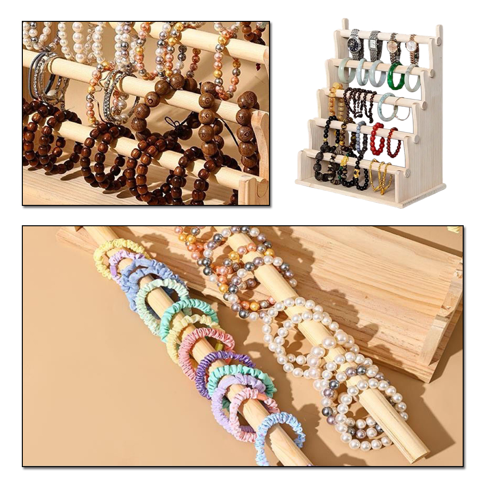 Jewelry And Watches Store - Bracelet Holder Storage Rack Wood Bangle