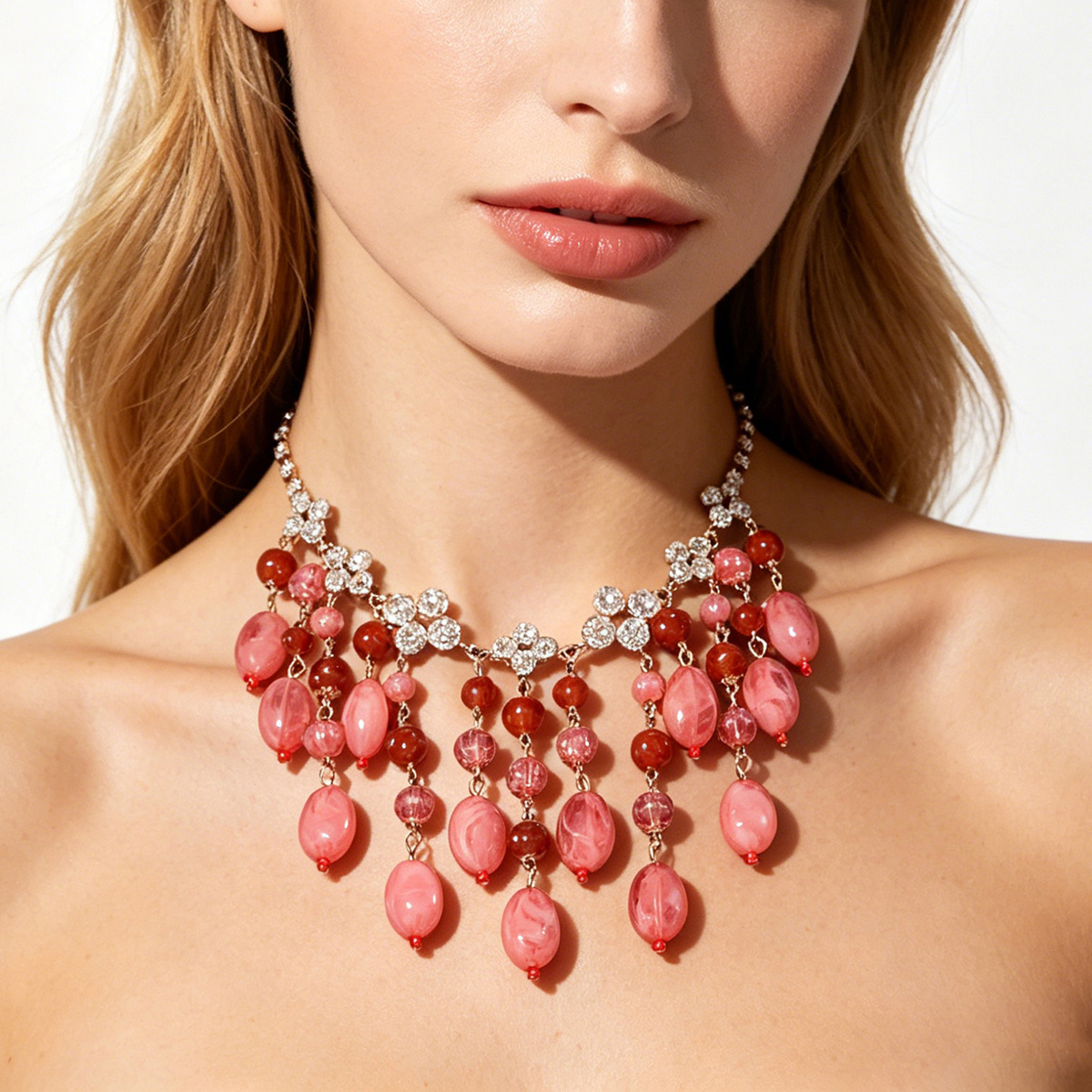 Jewelry & Watches Review - Trendy Pink Red Teardrop Beaded Tassel
