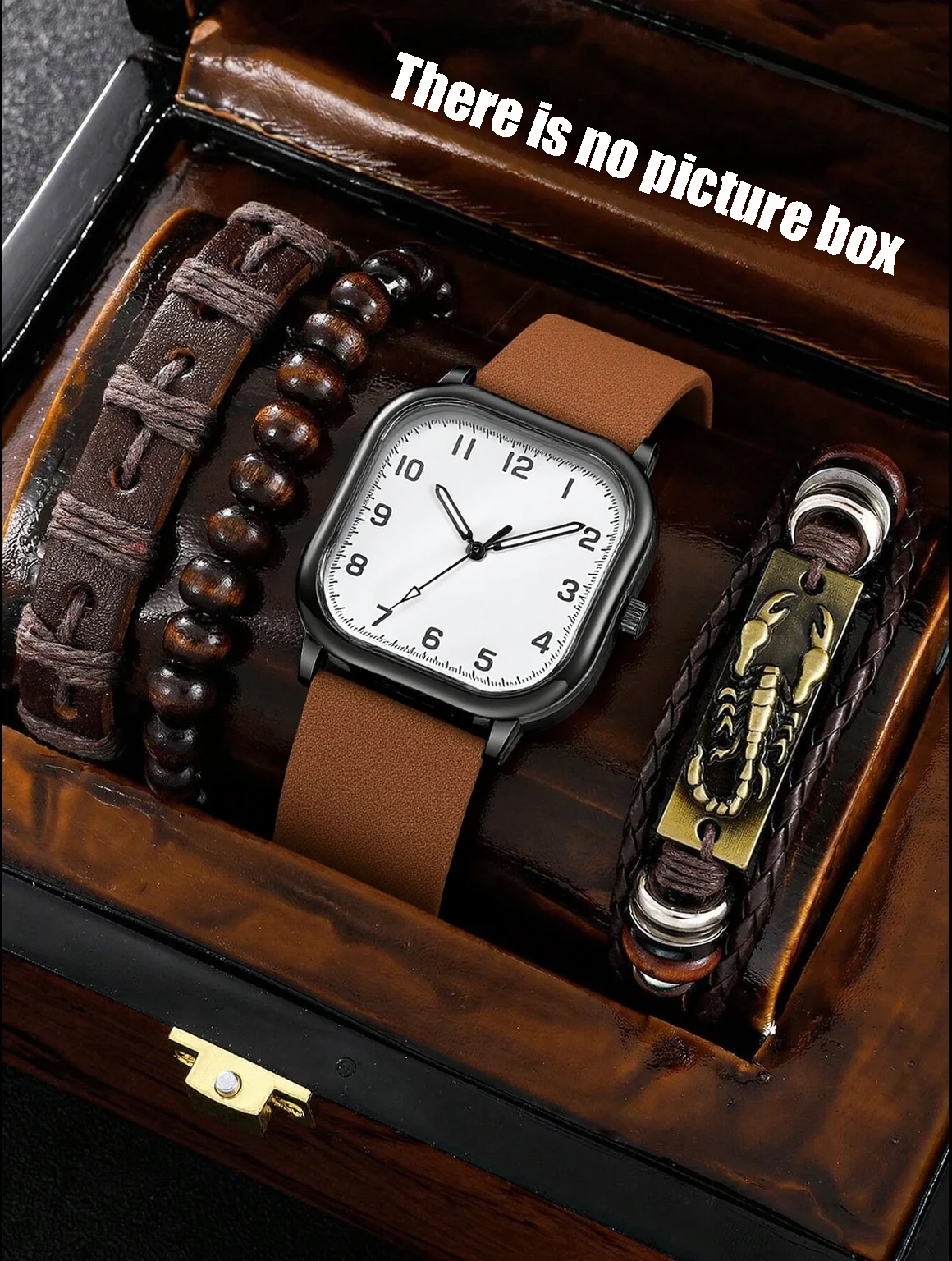 Jewelry Bracelet Watches - No gift box; men's leather strap