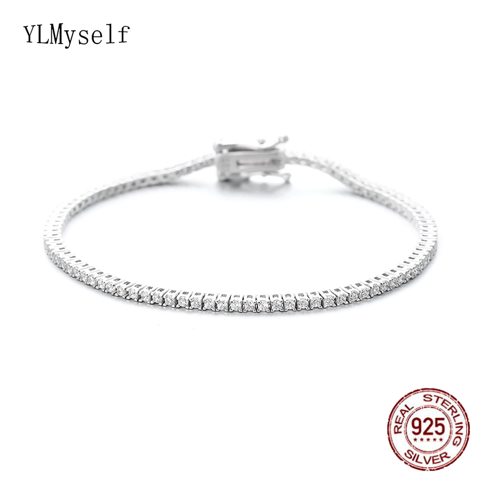 YLMyself 925 Sterling Silver T - Tennis Bracelet Cubic のレビューと価格