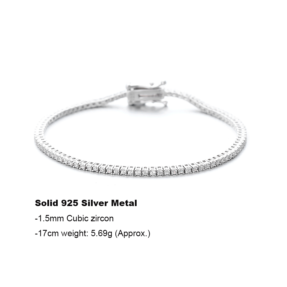 YLMyself 925 Sterling Silver T - Tennis Bracelet Cubic のレビューと価格