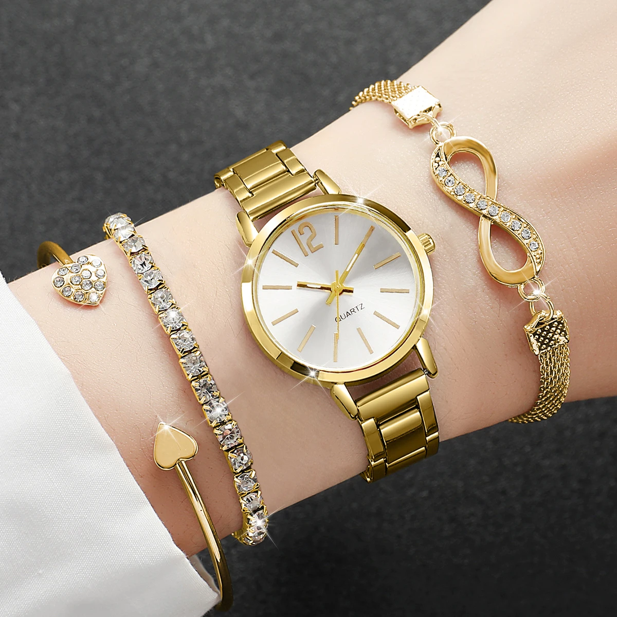 4PCS/Set Fashion Alloy Strap W - Jewelry Watches For Women のレビューと価格