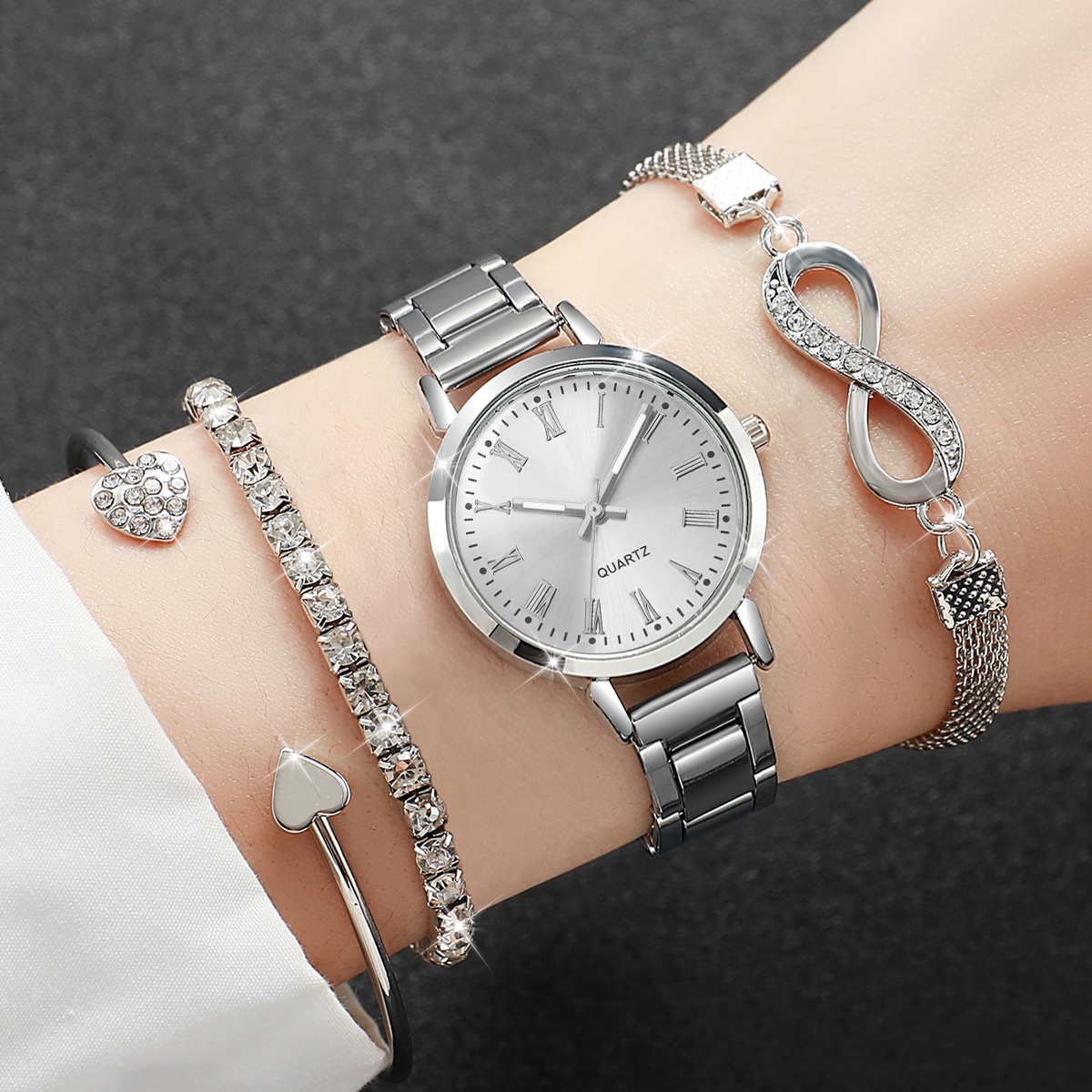 4PCS/Set Fashion Alloy Strap W - Jewelry Watches For Women のレビューと価格