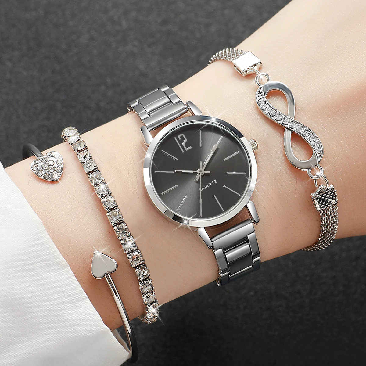 4PCS/Set Fashion Alloy Strap W - Jewelry Watches For Women のレビューと価格