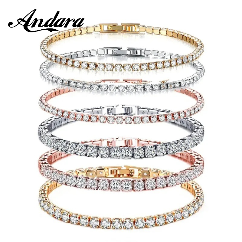 925 Sterling Silver Rose Gold  - Tennis Bracelet Cubic のレビューと価格