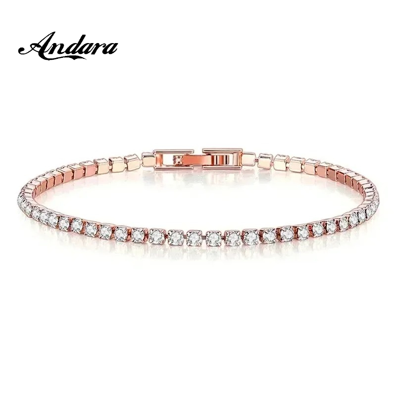 925 Sterling Silver Rose Gold  - Tennis Bracelet Cubic のレビューと価格