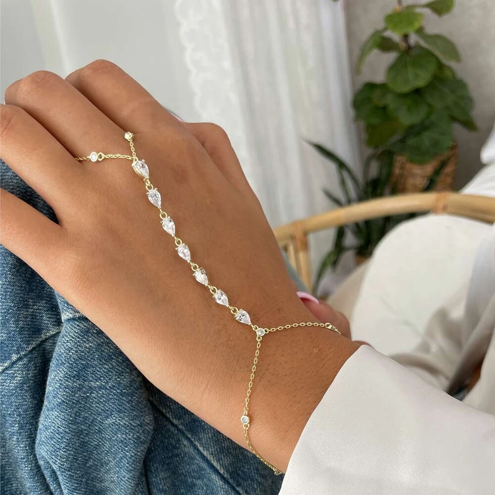 Fashion Zircon Teardrop Finger - Jewelry & Watches Review のレビューと価格