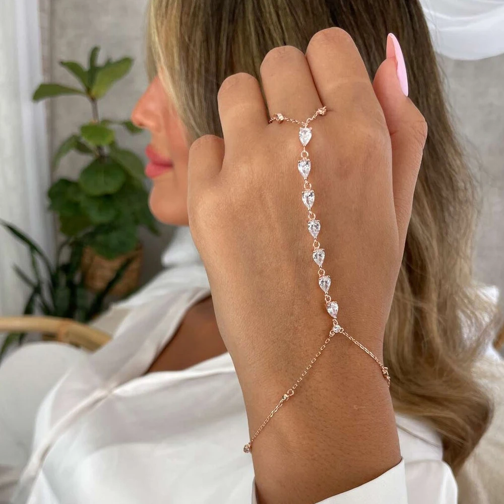 Fashion Zircon Teardrop Finger - Jewelry & Watches Review のレビューと価格