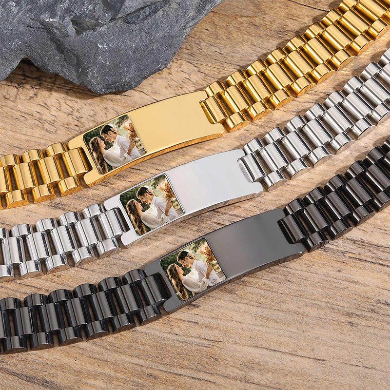 Custom Picture Text Bracelet W - Jewelry Watches For Men のレビューと価格