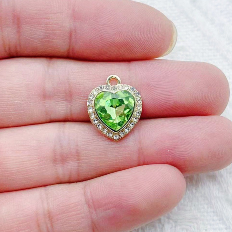 10pcs heart-shaped inlaid colo - Jewelry & Watches Review のレビューと価格