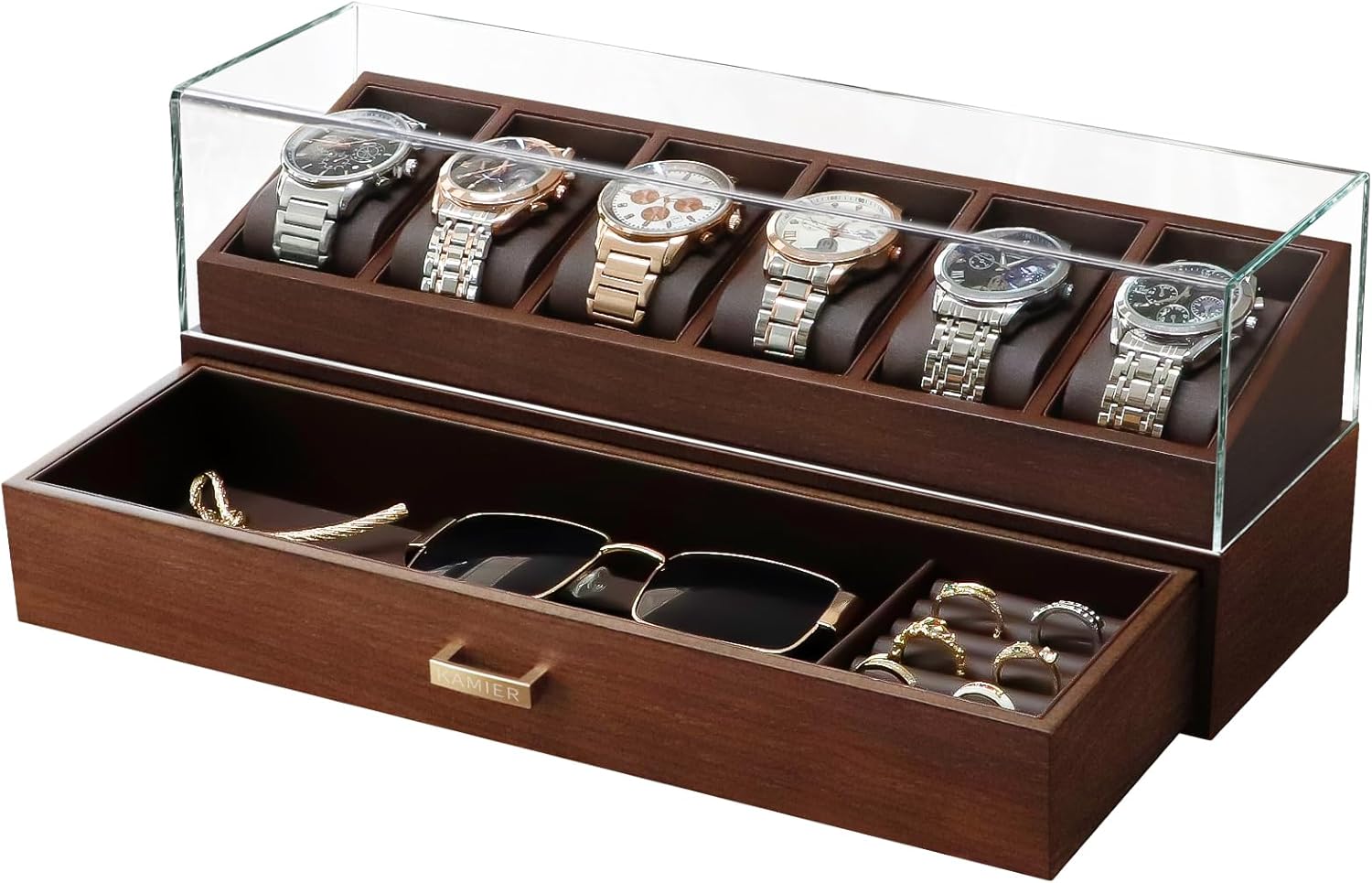 Wooden Watch Box with 6 Slots  - Jewelry Watches For Men のレビューと価格