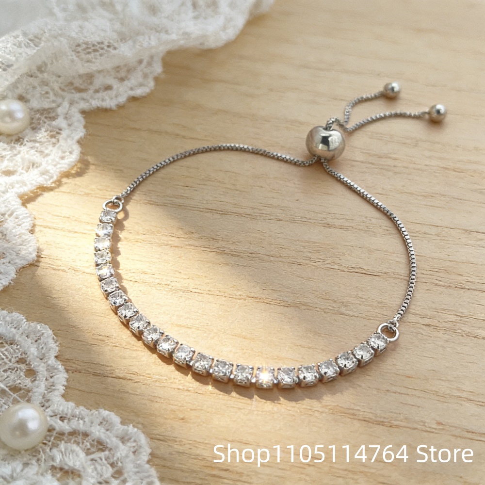 925 Sterling Silver Adjustable - Tennis Bracelet Cubic のレビューと価格