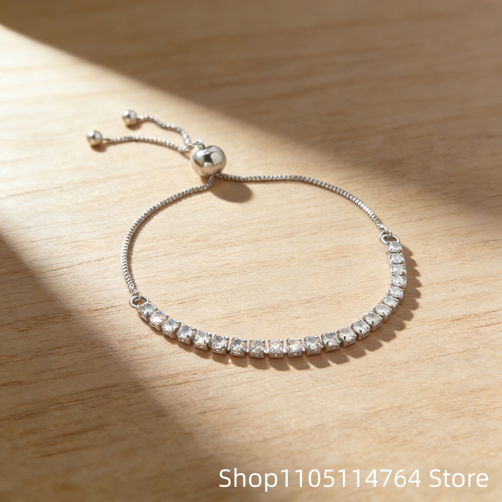 925 Sterling Silver Adjustable - Tennis Bracelet Cubic のレビューと価格
