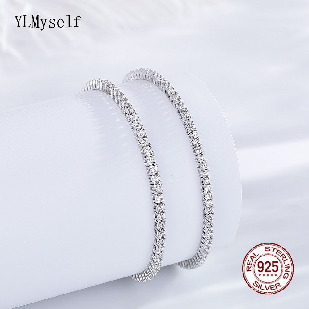 Real Silver 1.75mm/1.5mm White - Tennis Bracelet Cubic のレビューと価格