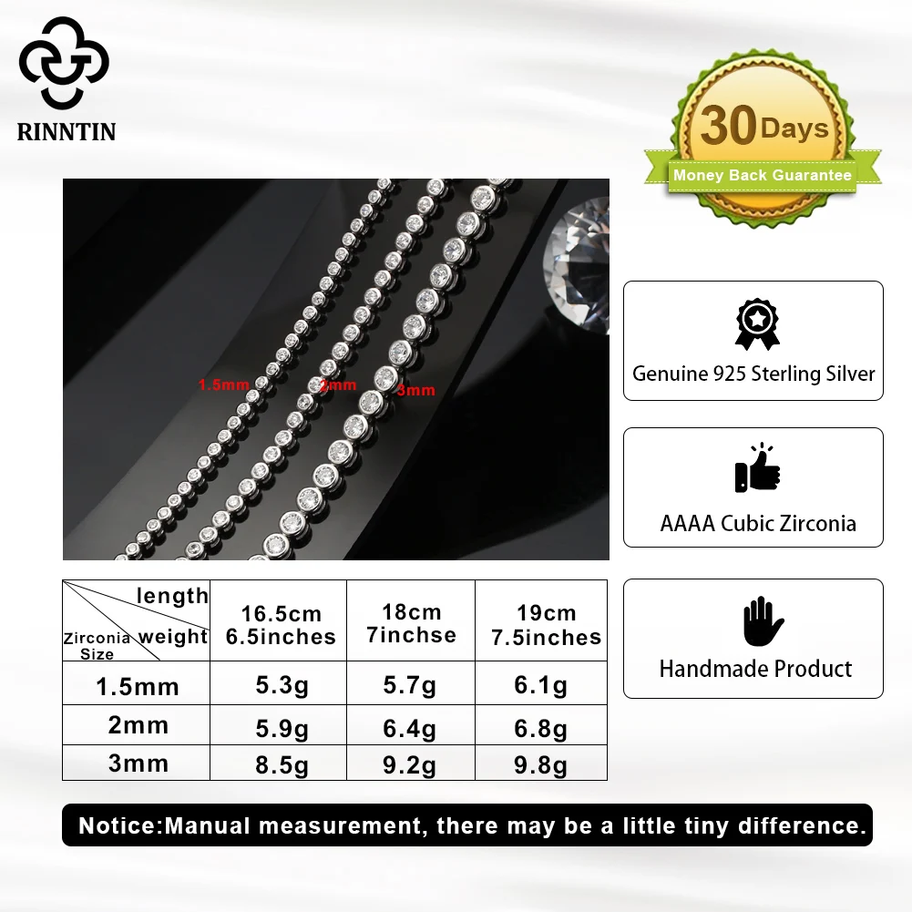 Rinntin Shiny Tennis Bracelet  - Tennis Bracelet Cubic のレビューと価格