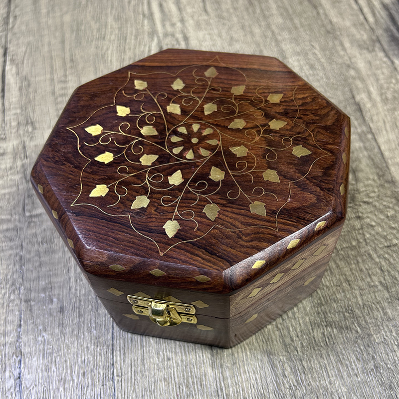 Hand Carved Octagonal Wooden B - Indian Jewelry Watches のレビューと価格