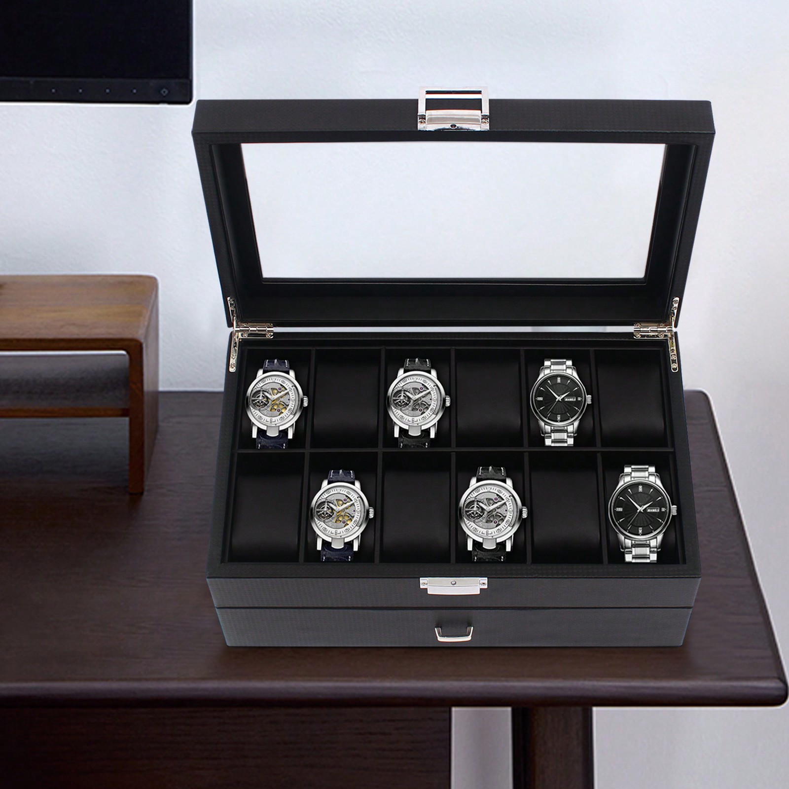 24 Slot Men Watch Display Case - Jewelry Watches For Men のレビューと価格