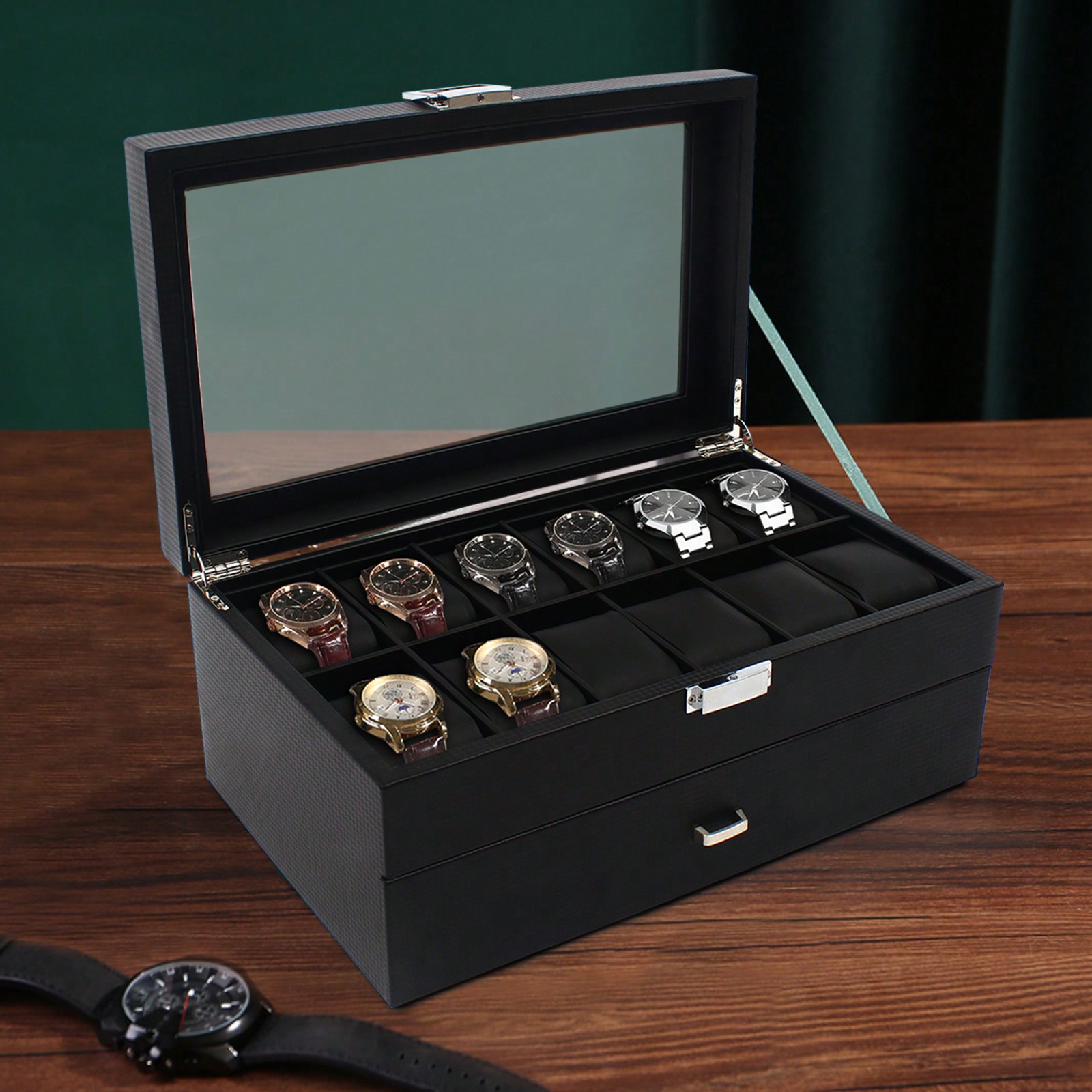 24 Slot Men Watch Display Case - Jewelry Watches For Men のレビューと価格
