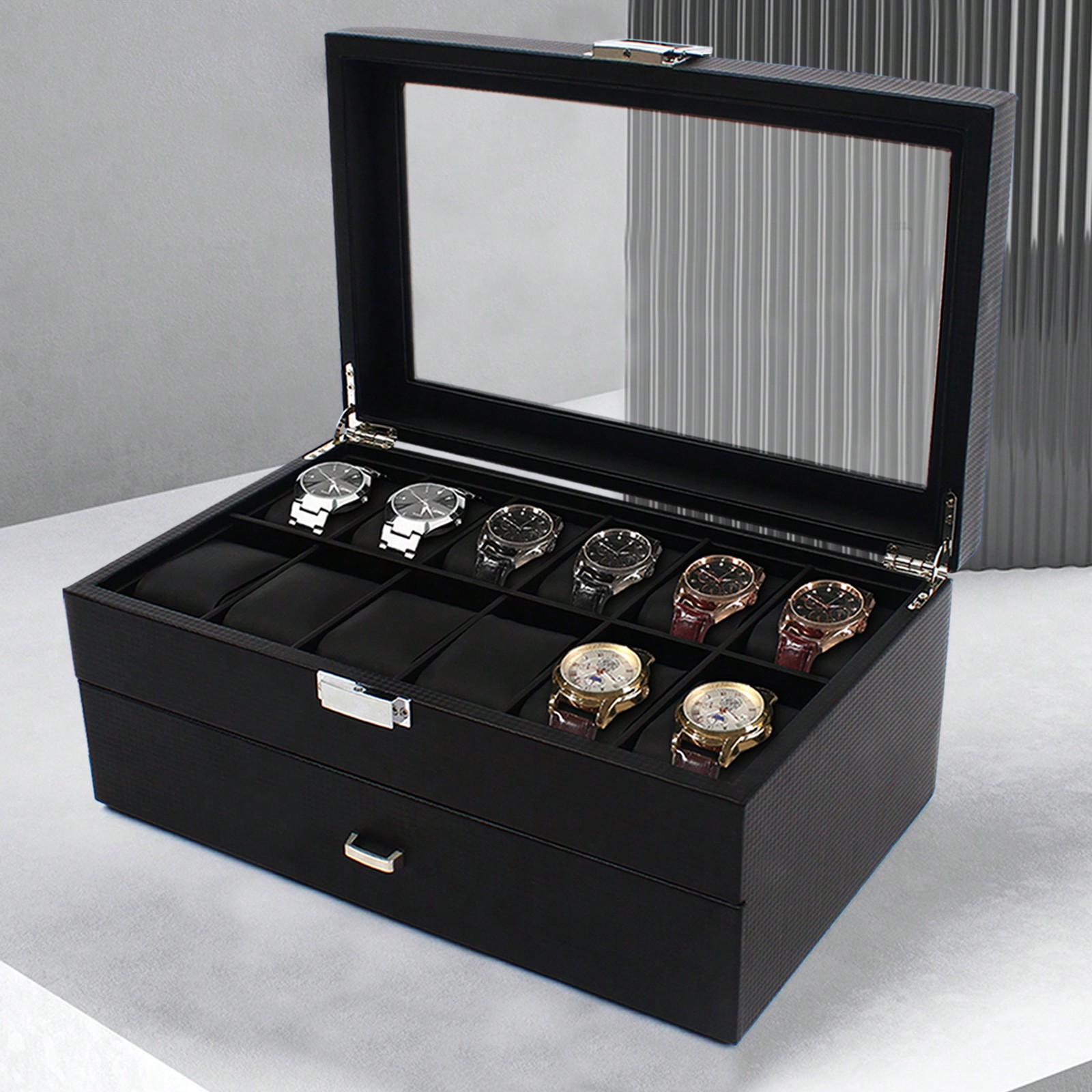 24 Slot Men Watch Display Case - Jewelry Watches For Men のレビューと価格