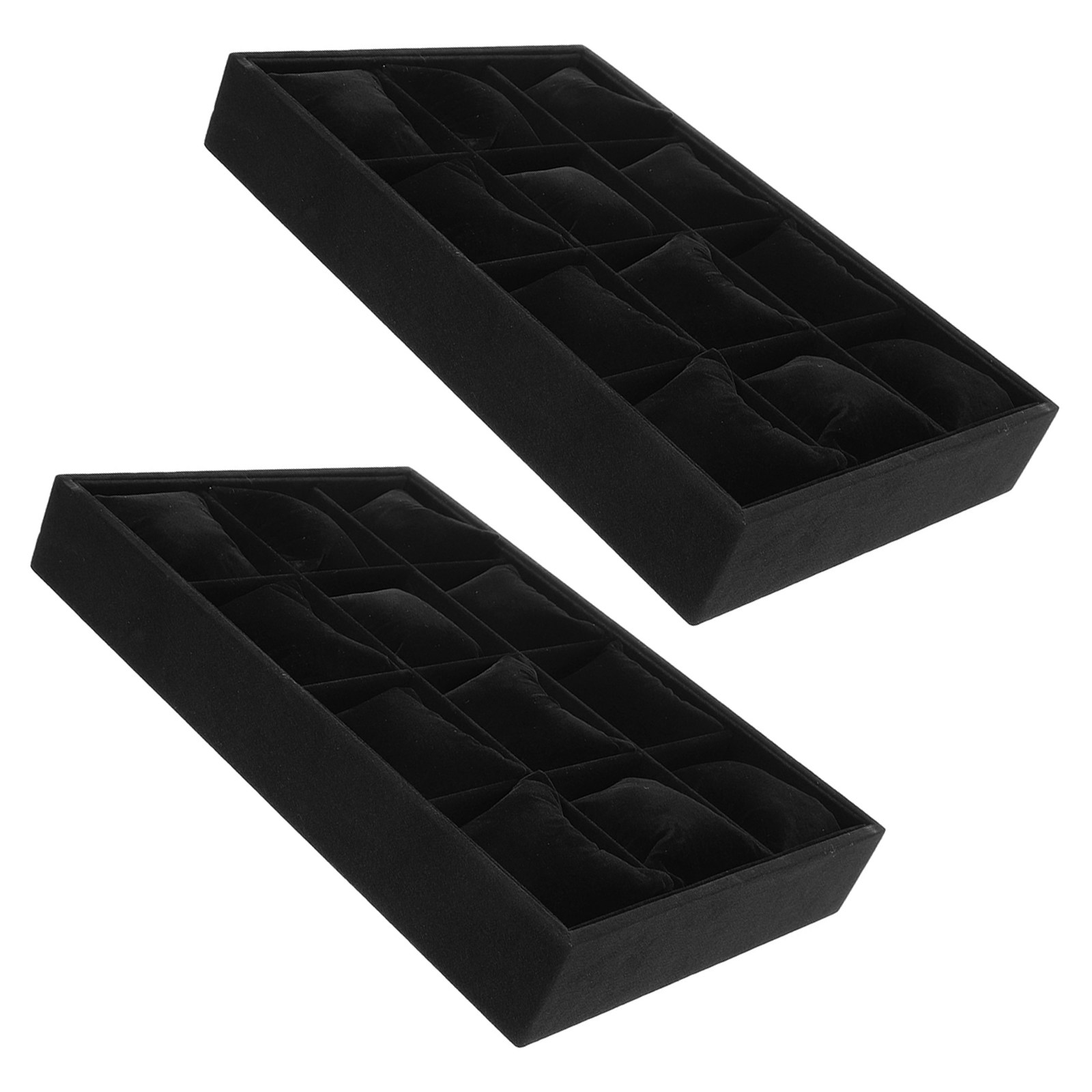 2Pcs 12-Slot Black Grid Jewelr - Jewelry Bracelet Watches のレビューと価格