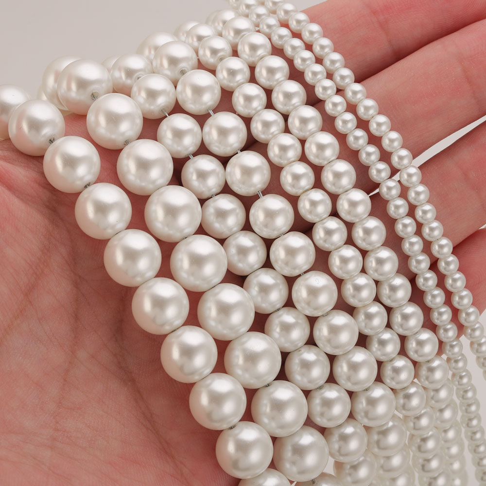 100pcs 4/6/8/10mm High Quality - Pearl Necklace のレビューと価格