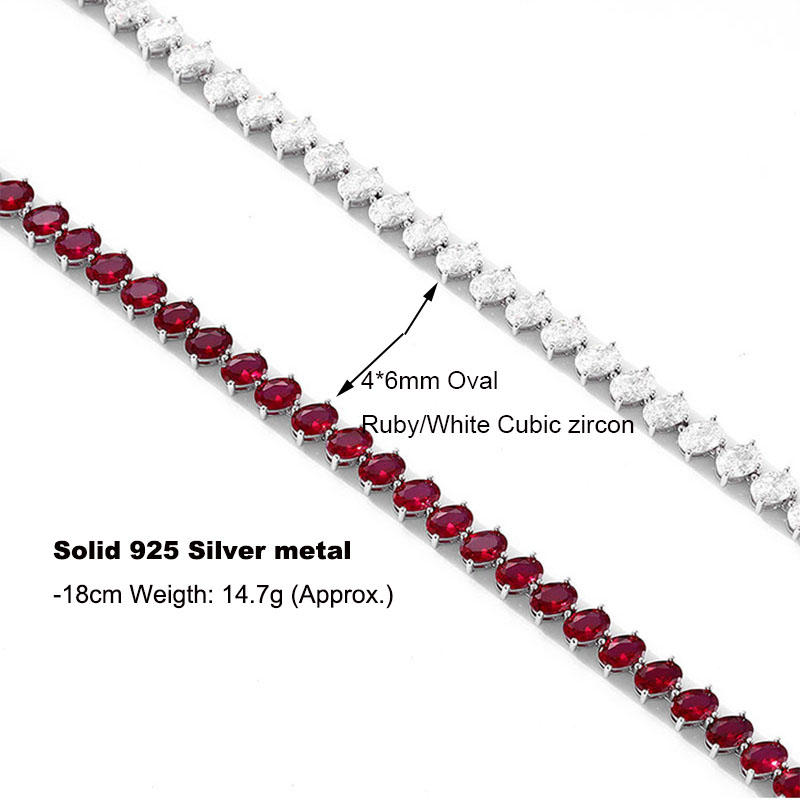 Real 925 Fine Jewelry Pave 4*6 - Tennis Bracelet Cubic のレビューと価格