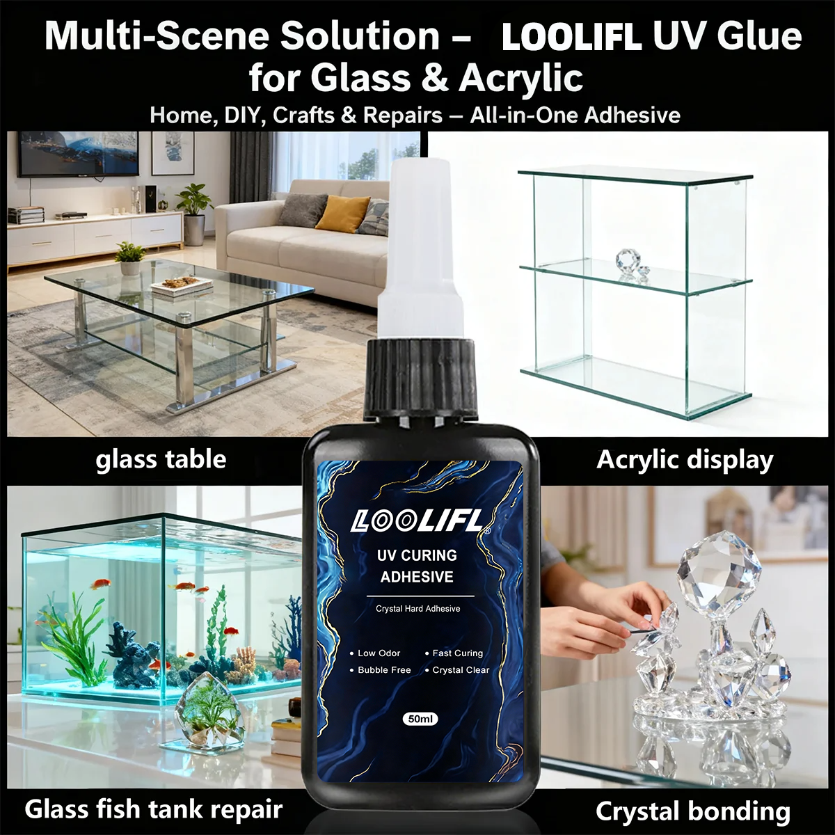 Loolifl 50ml UV Glue with UV L - Jewelry Repair & Watches Photos のレビューと価格