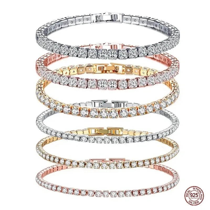 Hip hop 925 sterling silver cu - Tennis Bracelet Cubic のレビューと価格