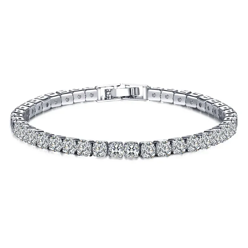 Hip hop 925 sterling silver cu - Tennis Bracelet Cubic のレビューと価格