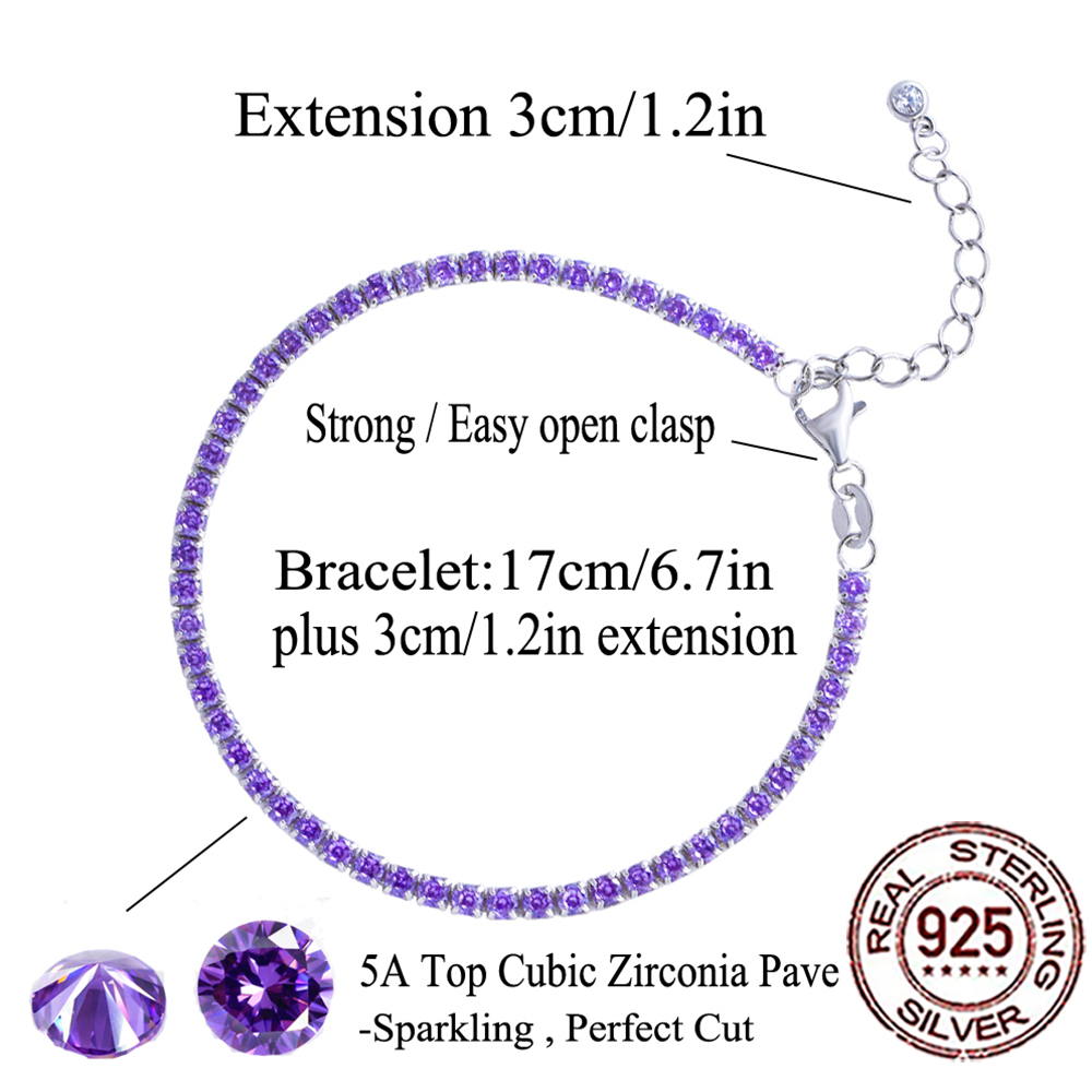 CWWZircons 100% 925 Sterling S - Tennis Bracelet Cubic のレビューと価格