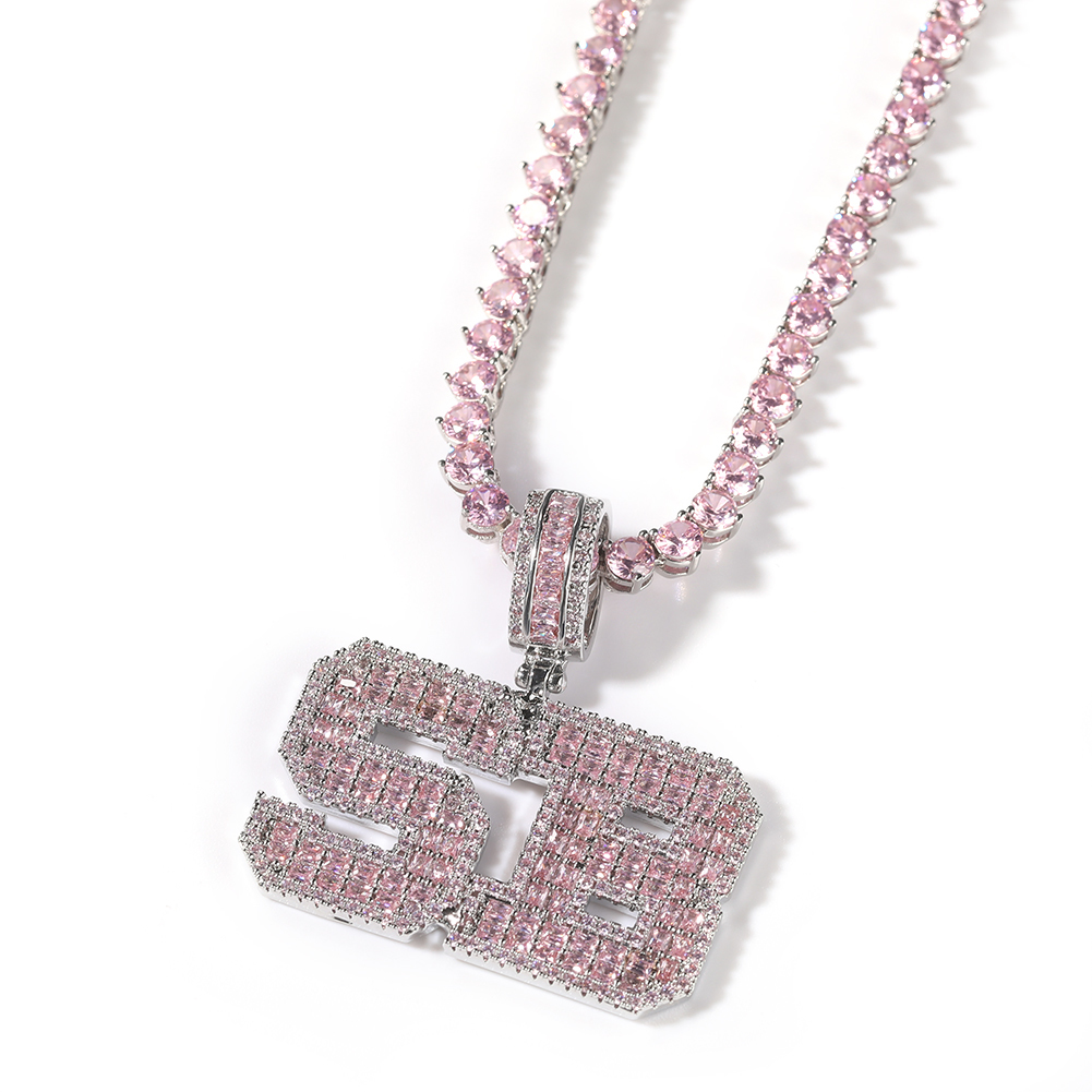 Uwin Pink Baguette Letters Cus - Tennis Bracelet Cubic のレビューと価格