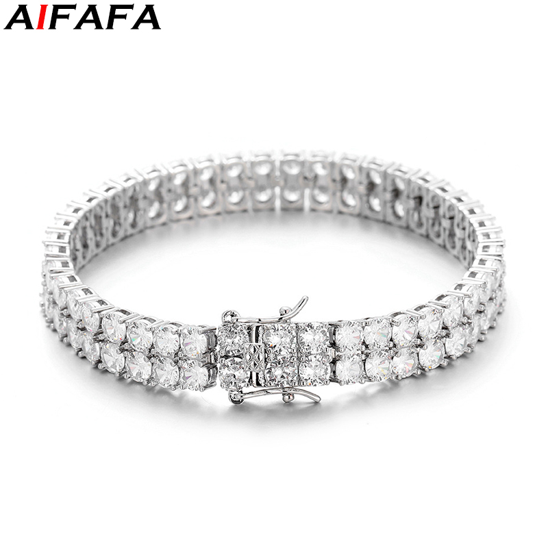 2 Row Tennis Chains Bracelet H - Tennis Bracelet Cubic のレビューと価格
