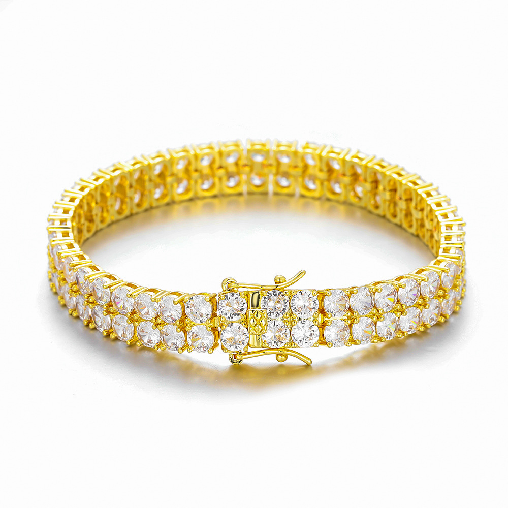 2 Row Tennis Chains Bracelet H - Tennis Bracelet Cubic のレビューと価格