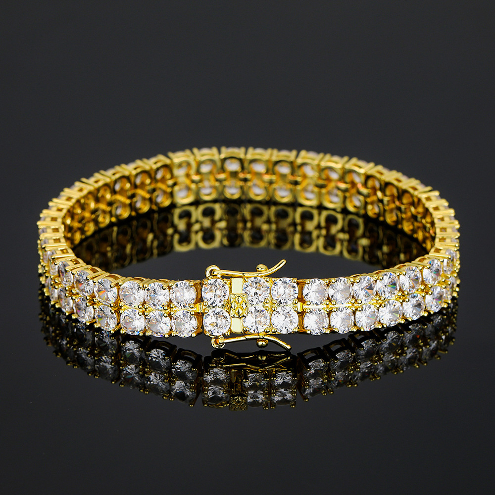 2 Row Tennis Chains Bracelet H - Tennis Bracelet Cubic のレビューと価格