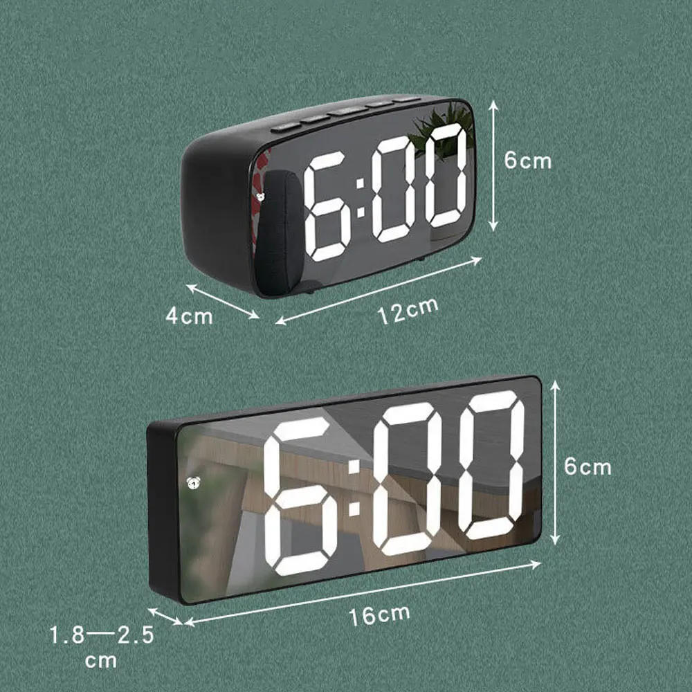 Acrylic Mirror Alarm Clock Ele - Moments Watches & Jewelry Vaughan Mills のレビューと価格