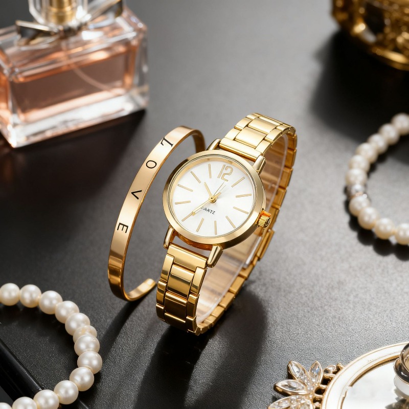 2pcs Set Watch Luxury Women Si - Jewelry Watches For Women のレビューと価格