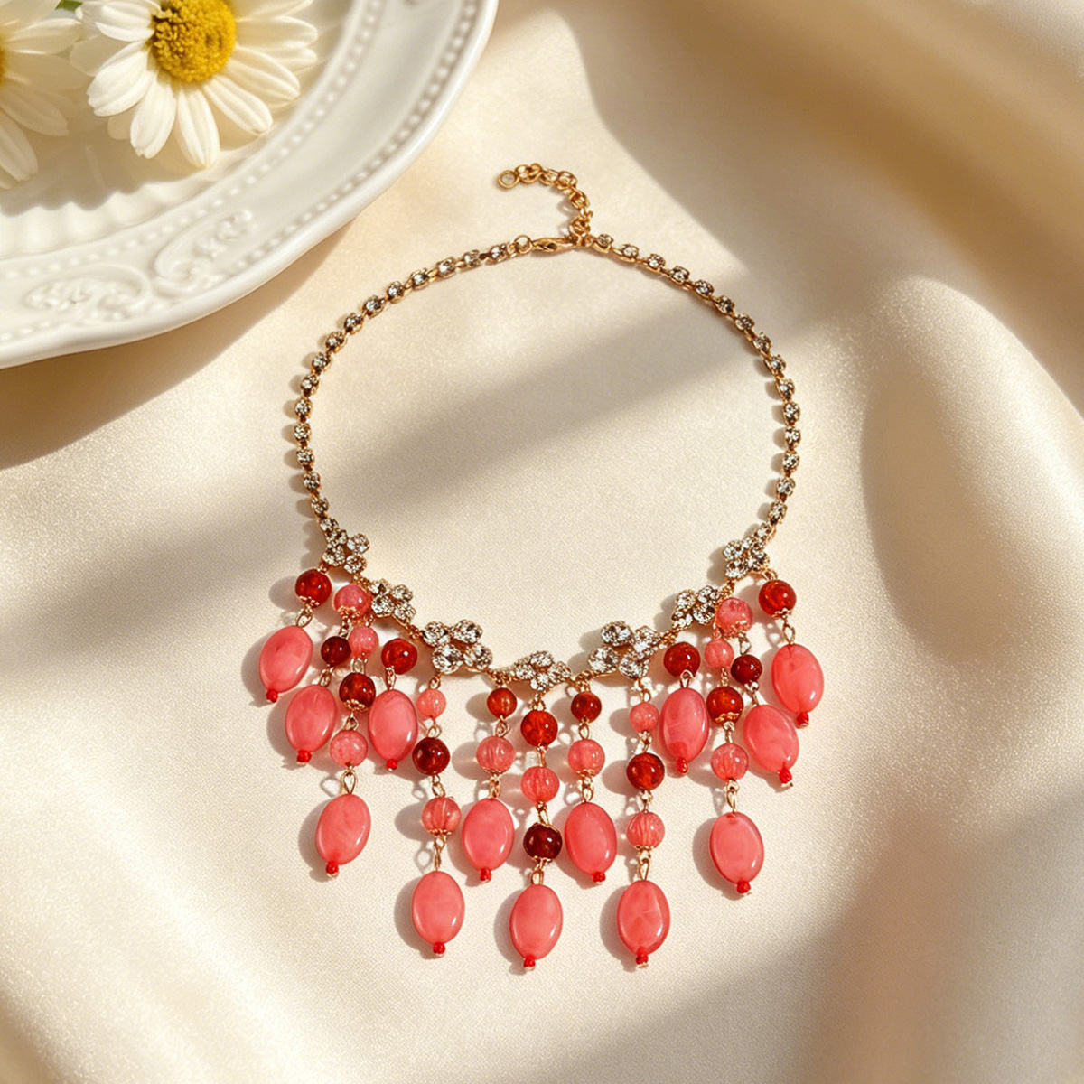 Trendy Pink Red Teardrop Beade - Jewelry & Watches Review のレビューと価格