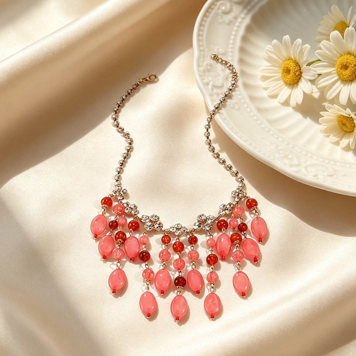 Trendy Pink Red Teardrop Beade - Jewelry & Watches Review のレビューと価格