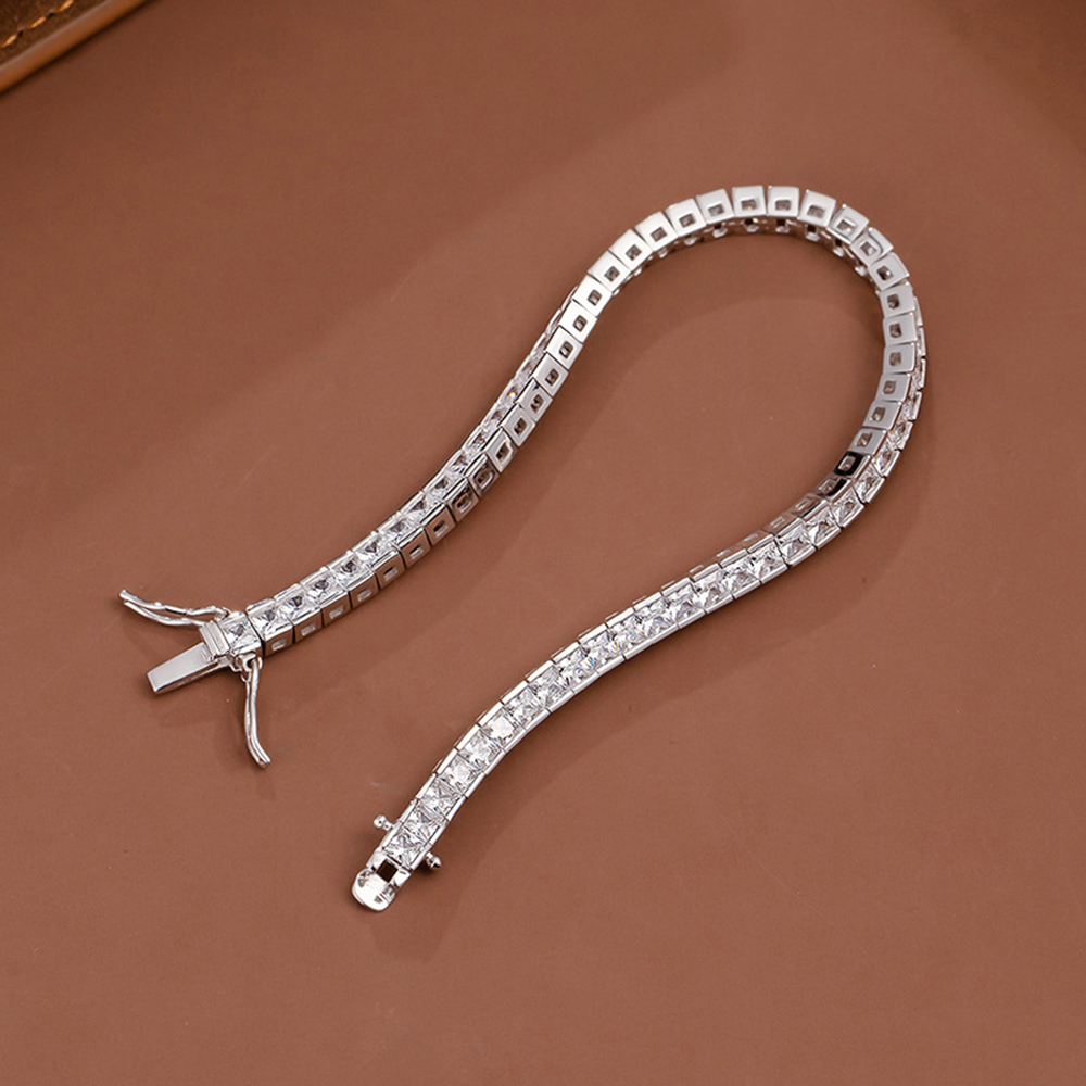 YLMyself 925 Silver Tennis Bra - Tennis Bracelet Cubic のレビューと価格