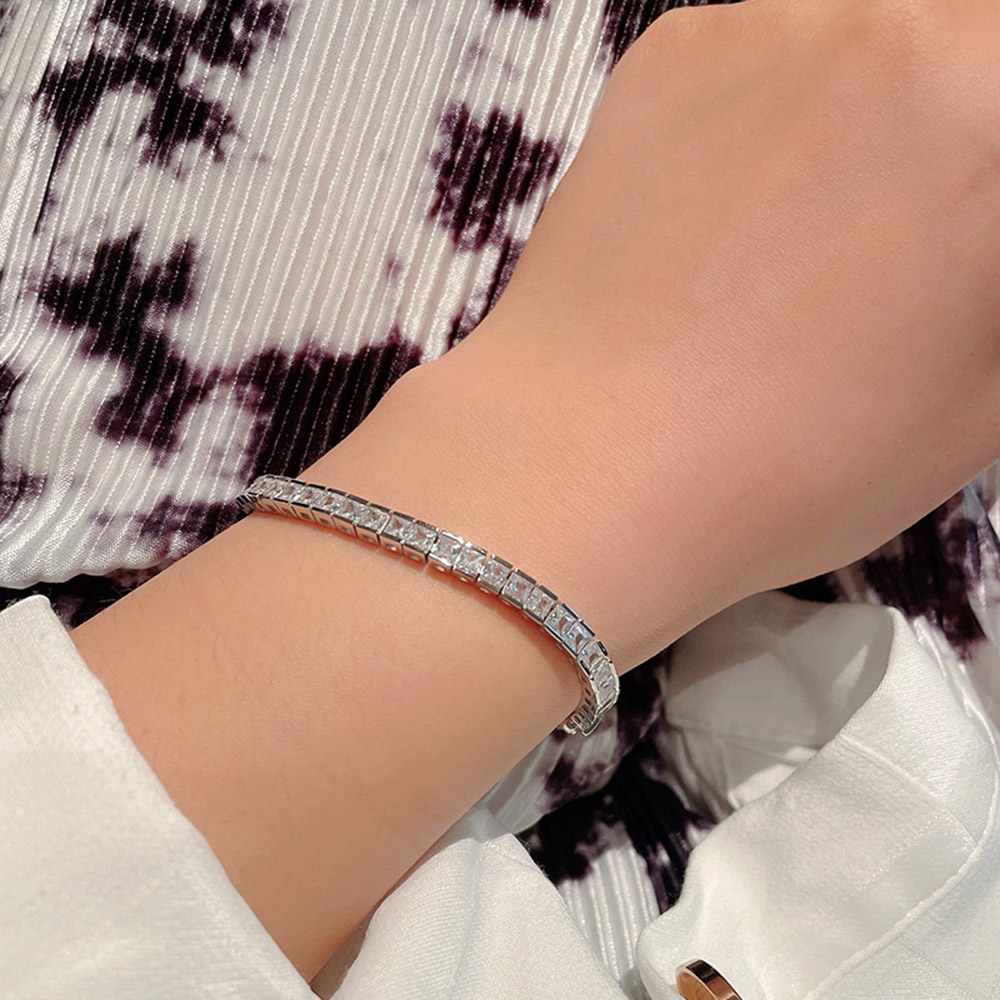 YLMyself 925 Silver Tennis Bra - Tennis Bracelet Cubic のレビューと価格