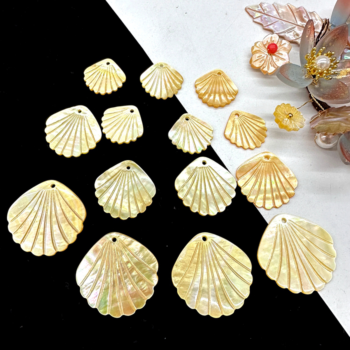 5Pcs Shell Beads With Hole Nat - Pearl Necklace のレビューと価格
