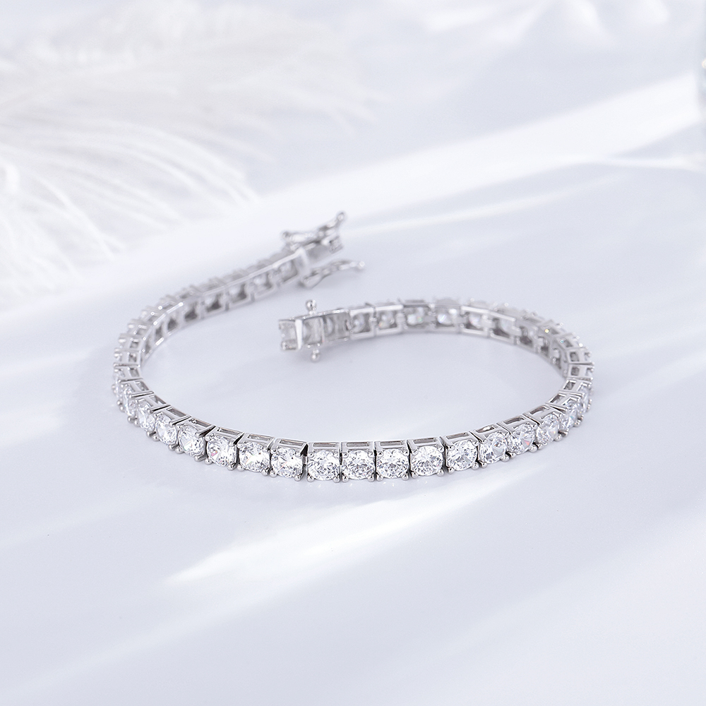 YLMyself 925 Silver Tennis Bra - Tennis Bracelet Cubic のレビューと価格