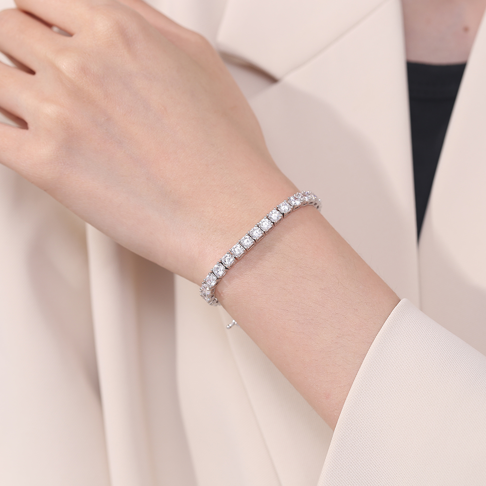 YLMyself 925 Silver Tennis Bra - Tennis Bracelet Cubic のレビューと価格