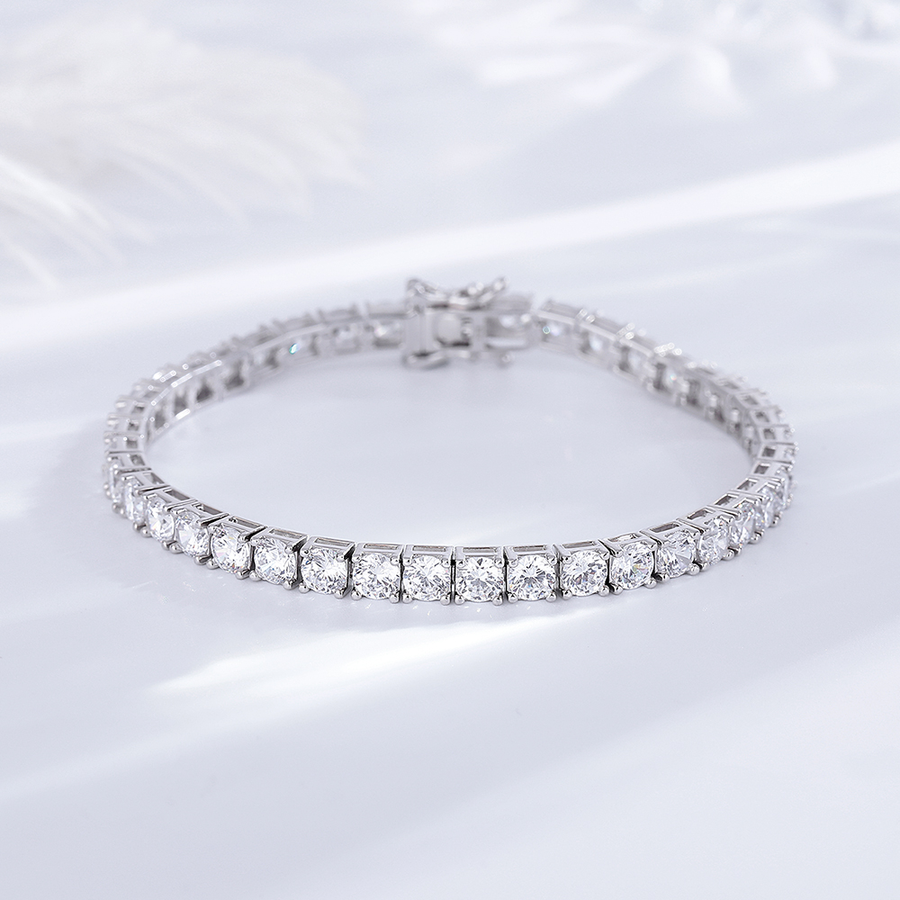 YLMyself 925 Silver Tennis Bra - Tennis Bracelet Cubic のレビューと価格