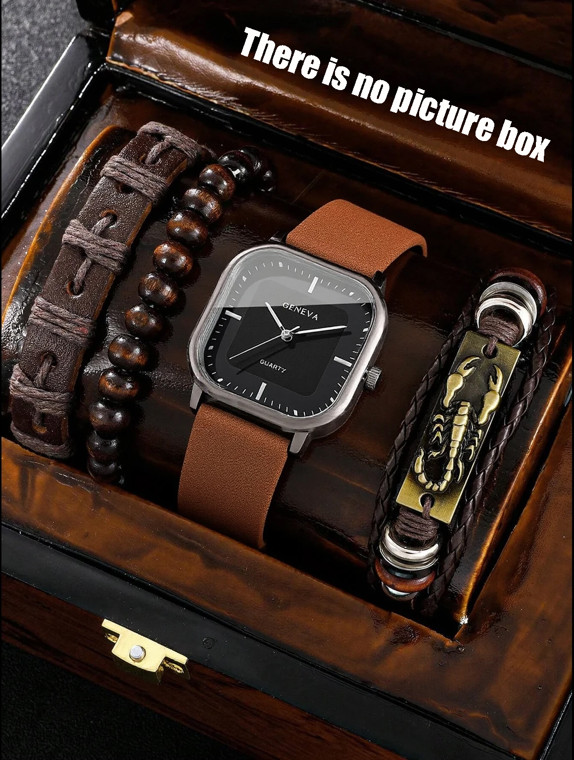 No gift box; men's leather str - Jewelry Bracelet Watches のレビューと価格